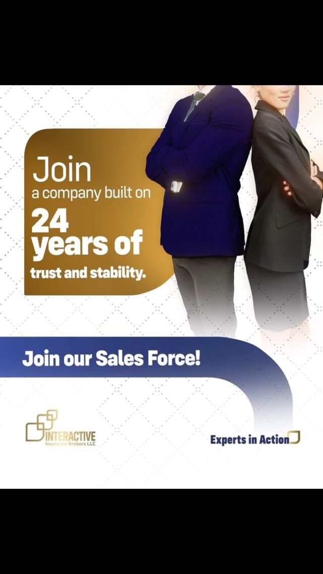 Join an ethical company with a proven track record. Our 24 years of experience and positive reputation make us a reliable partner for long-term growth and stability.
 
Join Our Sales Force.
 
Dubai: 04 294 4399
Abu Dhabi: 02 639 9907
info@iibcare.com

#InteractiveInsurance #InsuranceUAE #BusinessInsurance #Dubai #UAE #Entrepreneurs #InsurancePolicy #InsuranceBroker #InsuranceAgent #insuranceagent